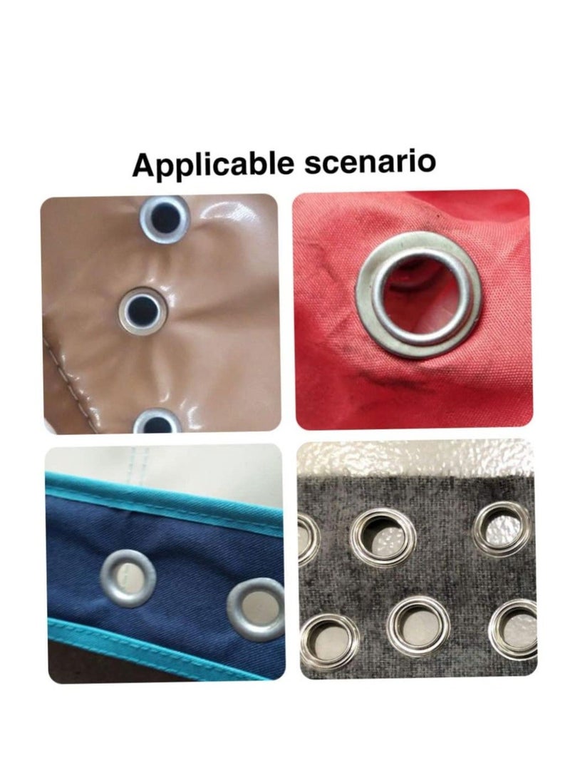 Grommet Eyelet Pliers Kit Grommets Machine Tool with 100pcs 3/8 Inch 10mm Silver Grommets Handheld Punch Kits - Image 2