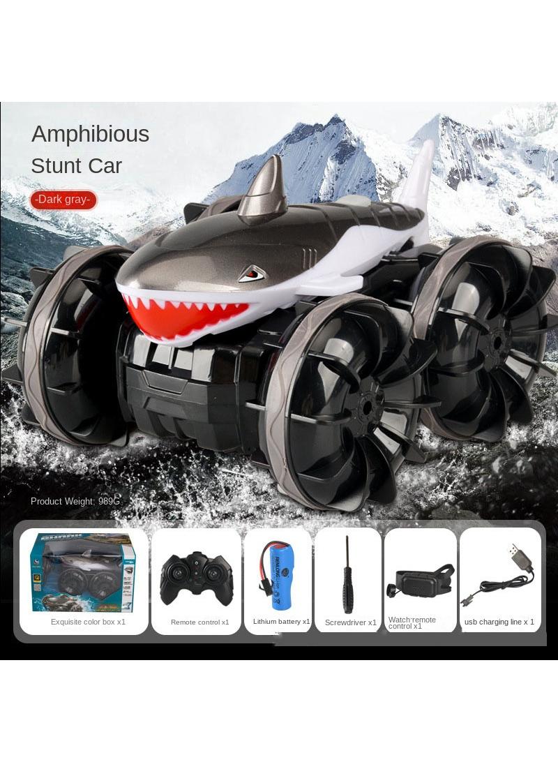 Y&D Land Rover Amphibious Shark Stunt Double Sided Rolling Driving Induction Remote Control Car Toy - Image 1