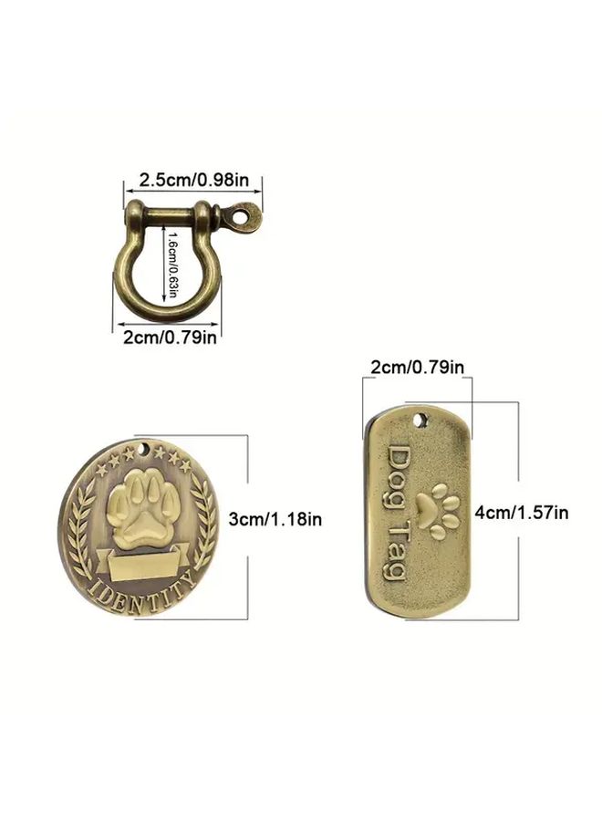 Caramel Oval Dog Tags Personalized Pet ID Charm with Horse Shoe Clasp for Small Dogs Teddy - Image 2