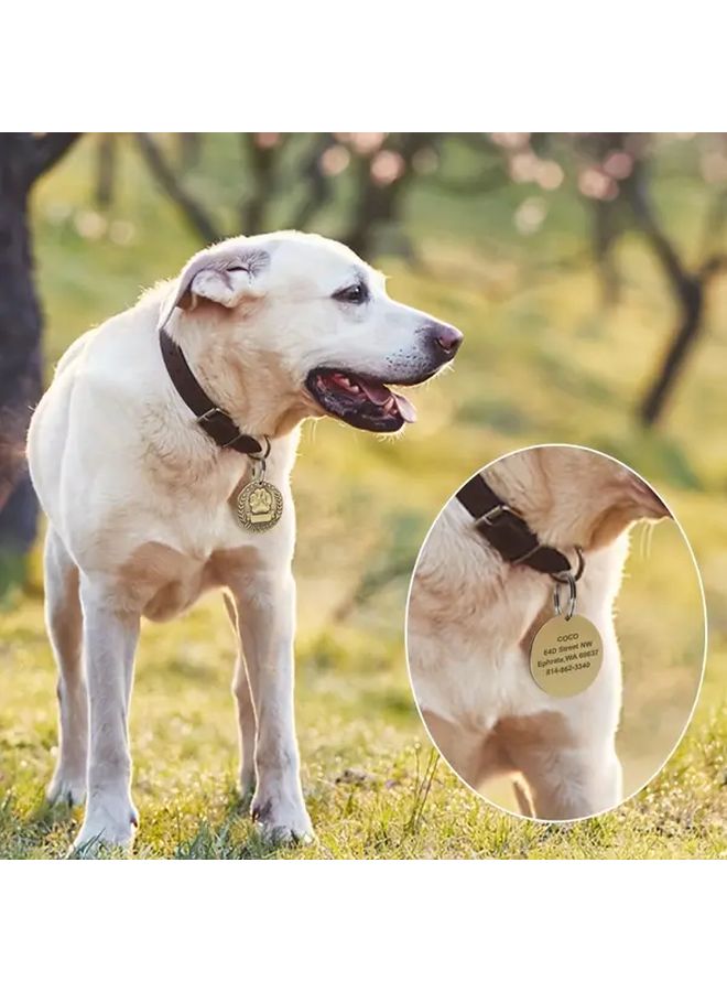 Caramel Oval Dog Tags Personalized Pet ID Charm with Horse Shoe Clasp for Small Dogs Teddy - Image 3