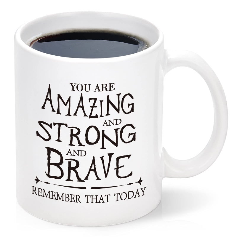 Cabtnca Thank You Gifts Inspirational Mugs for Women Men Coworkers Nurses Teachers Best Friends  You Are Amazing And Strong And Brave 11Oz