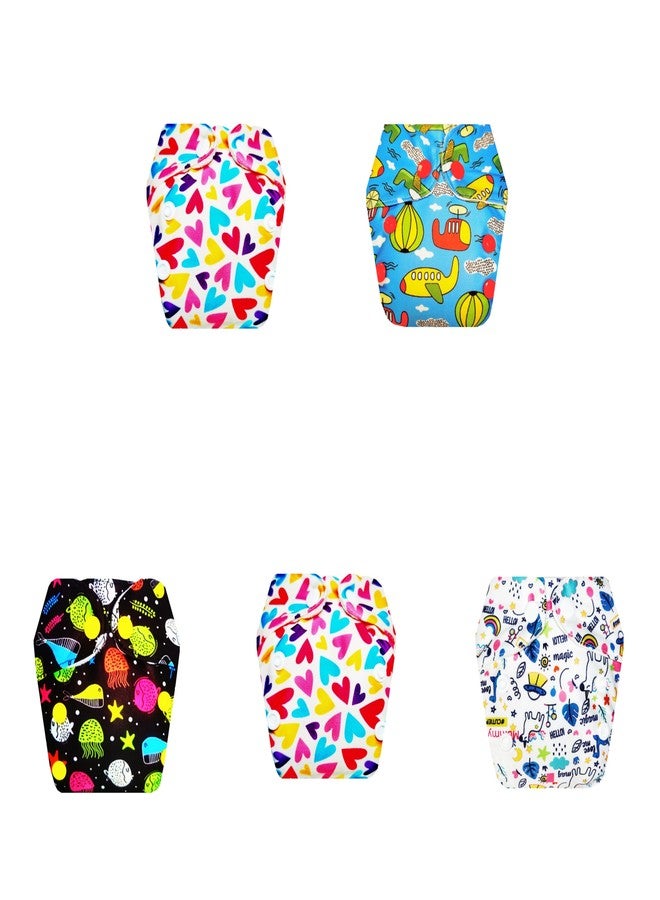 Dumbledo Premium Newborn Cloth Diaper with Integrated Soaker (Pack of 5) | Soft & Gentle | Leakproof | Quick Dry | Designed by Moms | 0 - 4 Months | Unisex Baby - Image 1