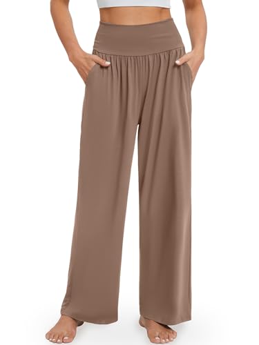 Gracyoga Wide Leg Yoga Pants for Women Casual Loose Cozy Sweatpants High Waisted Lounge Pajama Flowy Pants With Pockets - Image 1
