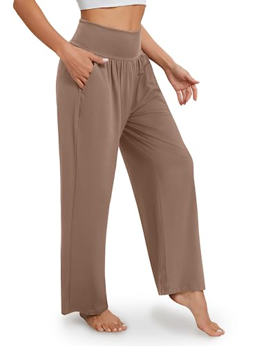 Gracyoga Wide Leg Yoga Pants for Women Casual Loose Cozy Sweatpants High Waisted Lounge Pajama Flowy Pants With Pockets - Image 3