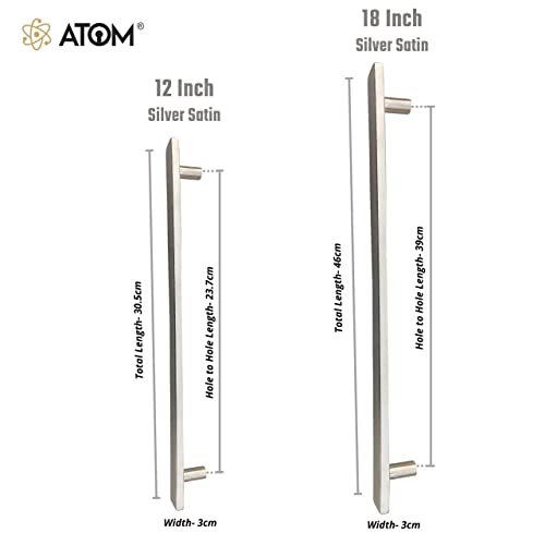 Atom 2 Pack 18 inches Steel Pull Handle | Silver Satin Finish | Door Handle | Phs08 - Image 3