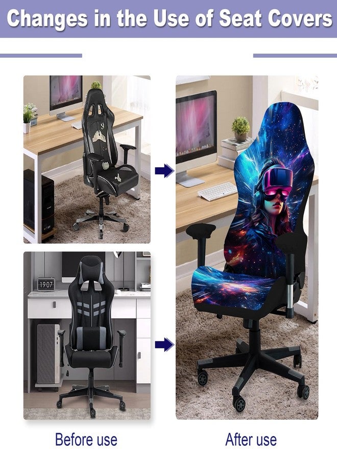QYZDLM Gaming Chair Covers, 3D Printing Stretchable Soft Non-Slip Easy to Install Gamer Chair Cover with Armrest Cover(No Chair)(G) - Image 3