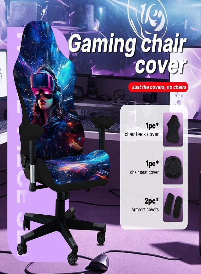 QYZDLM Gaming Chair Covers, 3D Printing Stretchable Soft Non-Slip Easy to Install Gamer Chair Cover with Armrest Cover(No Chair)(G) - Image 4