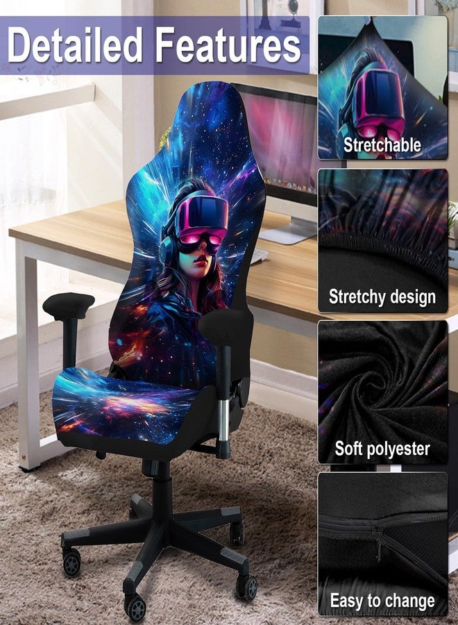 QYZDLM Gaming Chair Covers, 3D Printing Stretchable Soft Non-Slip Easy to Install Gamer Chair Cover with Armrest Cover(No Chair)(G) - Image 2
