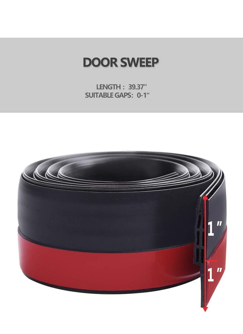 Generic Door Draft Stopper Under Door Seal for Exterior/Interior Doors, Door Sweep Strip Under Door Draft Blocker, Soundproof Door Bottom Weather Stripping, 2 Inch W x 39 Inch L, Black  - Image 4