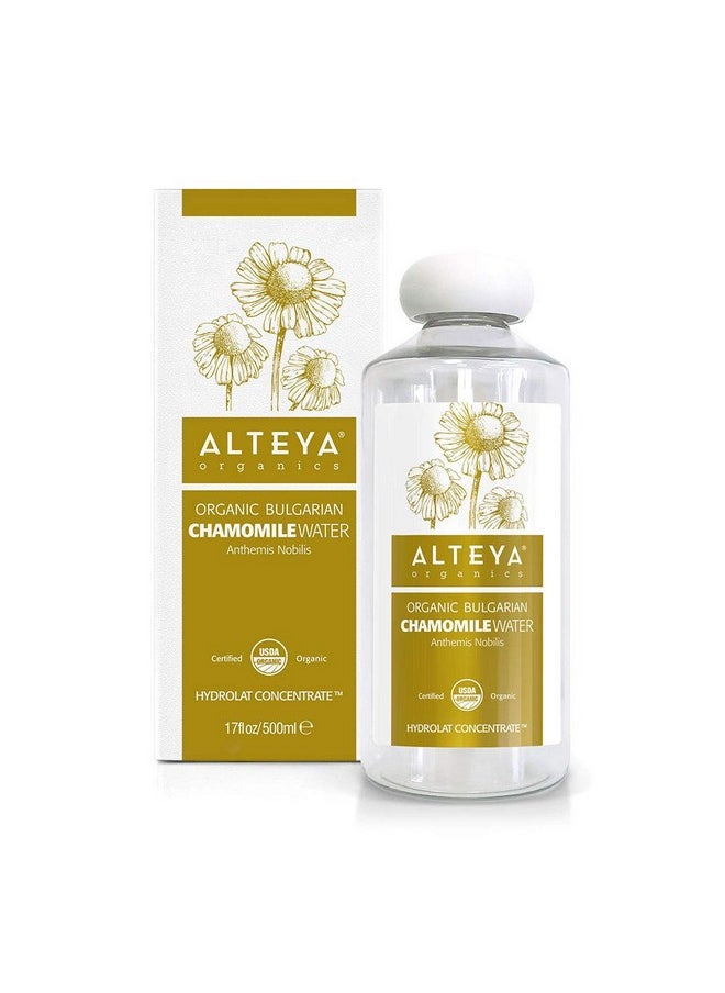 Alteya Organics Chamomile Water Usda Certified Organic Facial Toner 17 Fl Oz 500Ml Pure Bulgarian Anthemis Nobilis (Chamomile) Flower Water Awardwinning Moisturizer Bpafree Bottle With Reducer  - Image 1