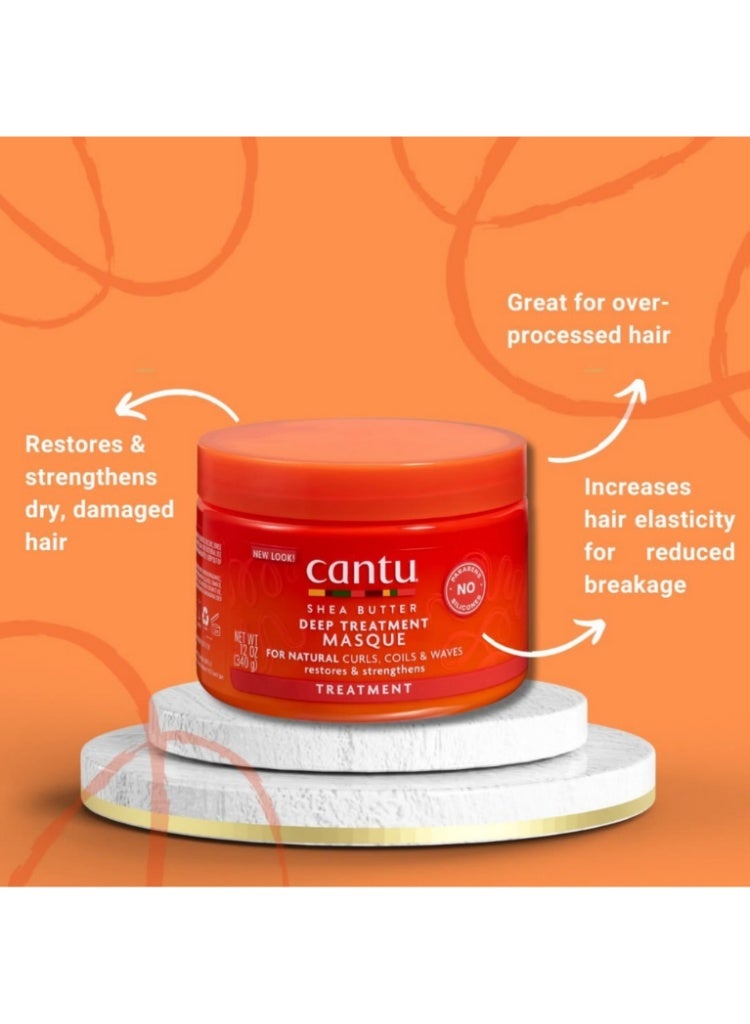 Cantu Shea Butter Natural Deep Treatment Masque 340g – Intensive Hair Mask for Deep Moisture, Softness & Stronger-Looking Hair - Image 3