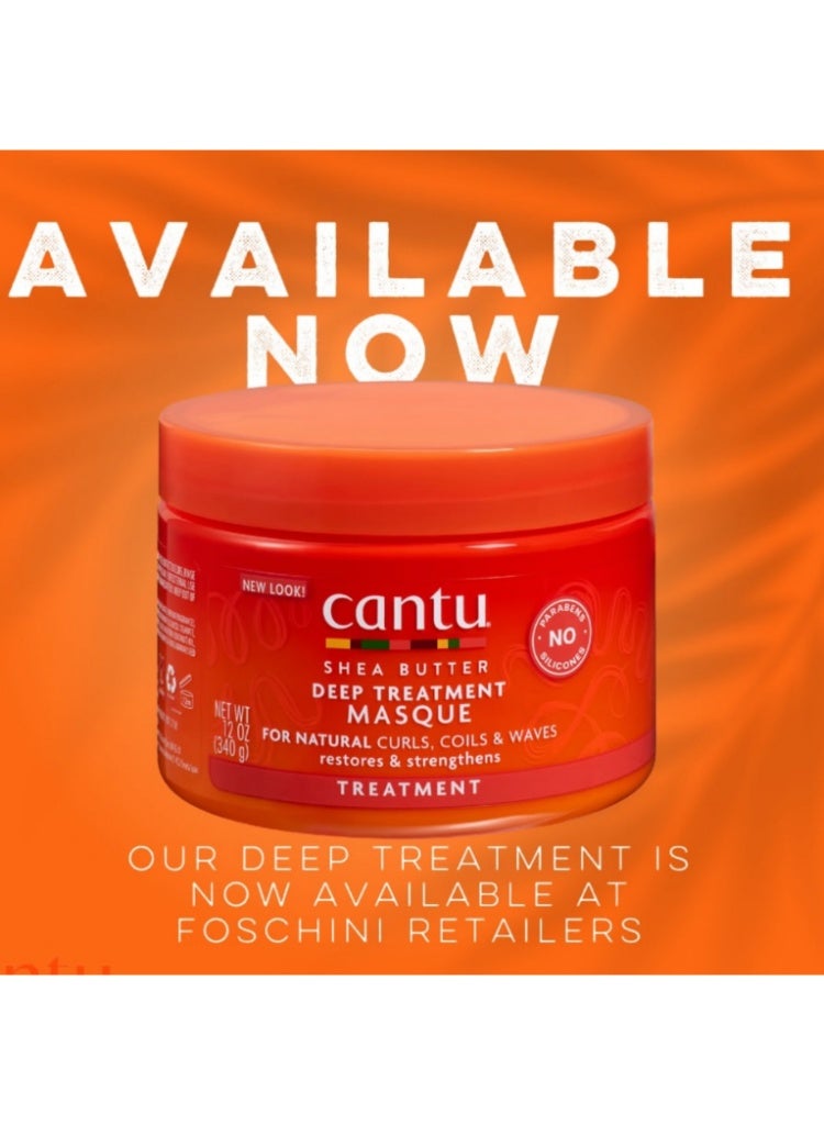 Cantu Shea Butter Natural Deep Treatment Masque 340g – Intensive Hair Mask for Deep Moisture, Softness & Stronger-Looking Hair - Image 2