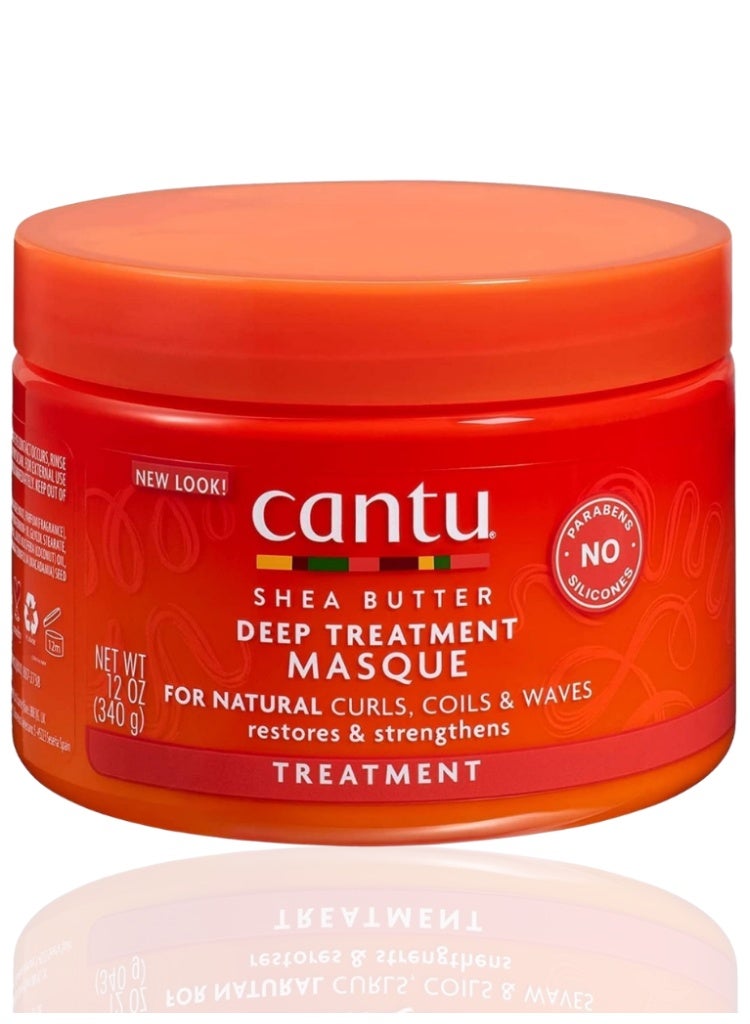Cantu Shea Butter Natural Deep Treatment Masque 340g – Intensive Hair Mask for Deep Moisture, Softness & Stronger-Looking Hair - Image 1