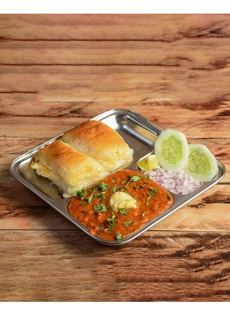 Ajay's Shoppe Ajays Shoppe Set of 3 Stainless Steel Square Partition Plates 8 Inches  - Image 4