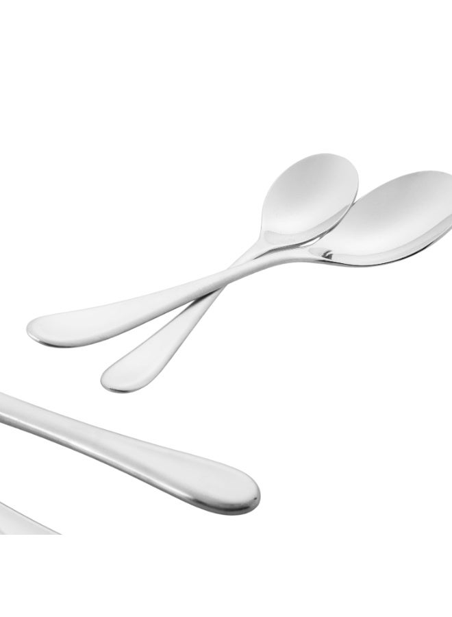 BSF 🍽️ Plain stainless steel children's serving set (spoon + fork + knife + teaspoon) – 4 pieces ✨ - Image 4