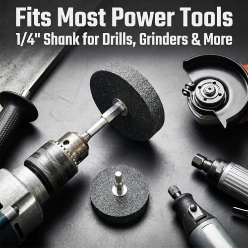 JUNLIXN 𝐉𝐔𝐍𝐋𝐈𝐗𝐍 3 Pcs Mounted Stone Grinding Wheels with 1/4-Inch Shank 40mm/50mm/60mm Diameter Abrasive Stone Grinding Wheels for Drill, Grinder, Rotary Tools - Image 4