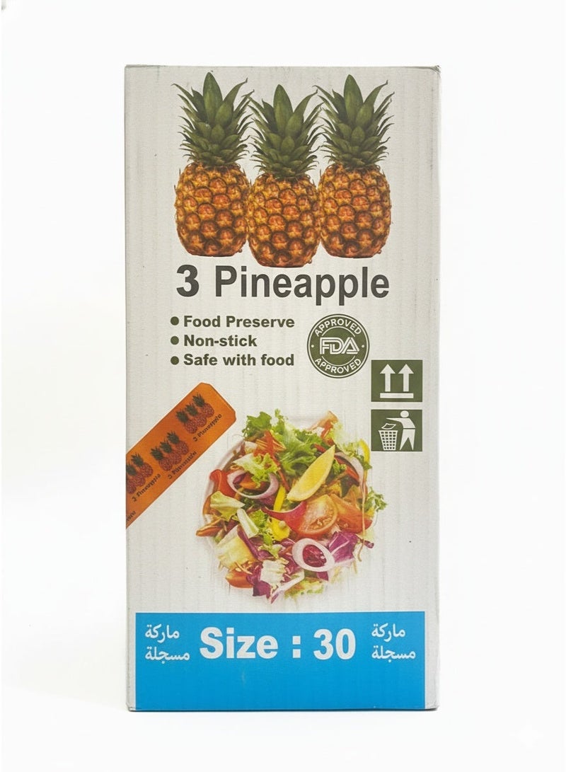 3 Pineapple Jumbo Food Wrap Roll – 30 cm - Image 1
