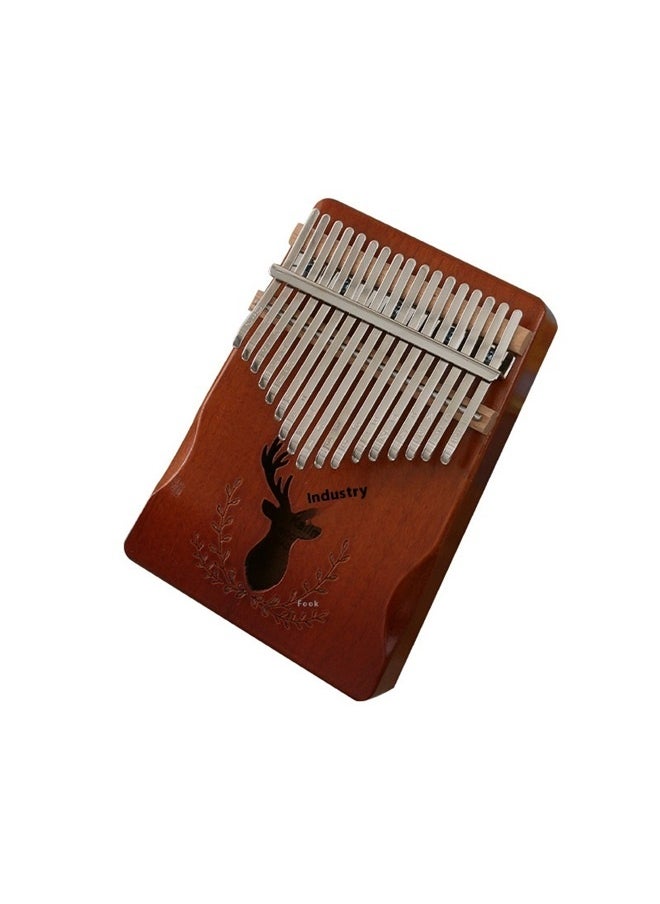 17-Keys Thumb Finger Piano Musical Instrument，Portable 17Keys Finger Piano Kit Birthday Festival Gifts For Kids Adults Music Lovers Beginner (Reindeer Retro Color, 17 Keys)  - Image 1