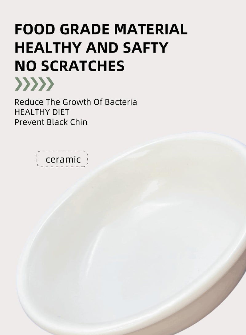 Excefore cat Bowls Elevated, Dog Bowl, Cat Food Bowl, Pet Bowls, Pet Ceramic Bowl, Wide-Neck Dog Food Bowl, Anti-Spill Cat Food Bowl,Tall Dog Bowl, Tilted cat Bowl, Protect Pet Spine Pet Food Bowl Cats - Image 4