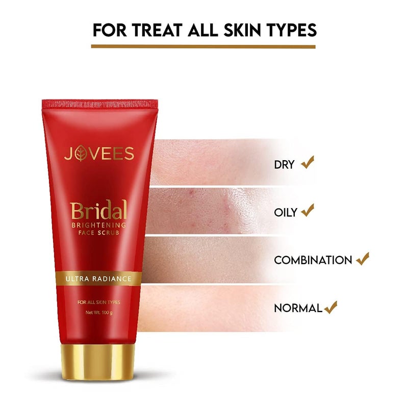 Jovees Herbal Bridal Brightening Face Scrub With Turmeric Honey  Pearl Millet Flour  Gently Remove Dead Skin  For Ultra Radiance  For All Skin Types 100G - Image 5