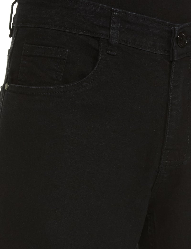 INKD Men's Mid Rise Relaxed Jeans (INKAW24MJN-501_Raven Black_34) - Image 3