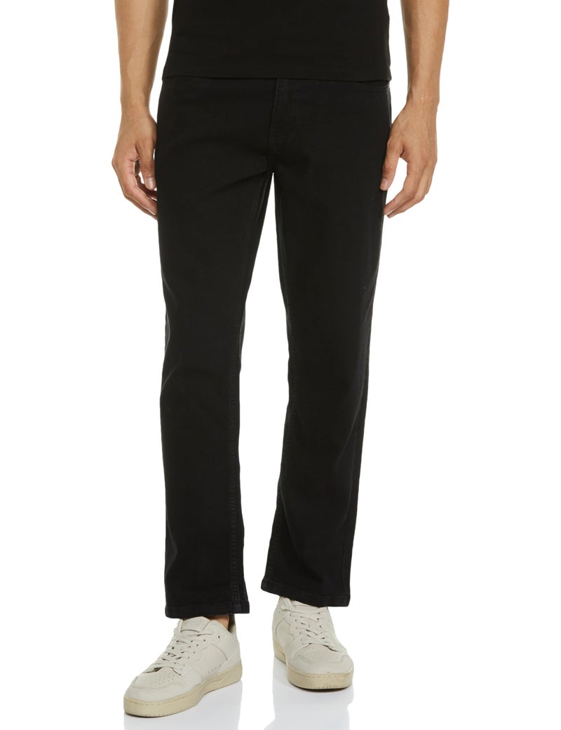 INKD Men's Mid Rise Relaxed Jeans (INKAW24MJN-501_Raven Black_34) - Image 1