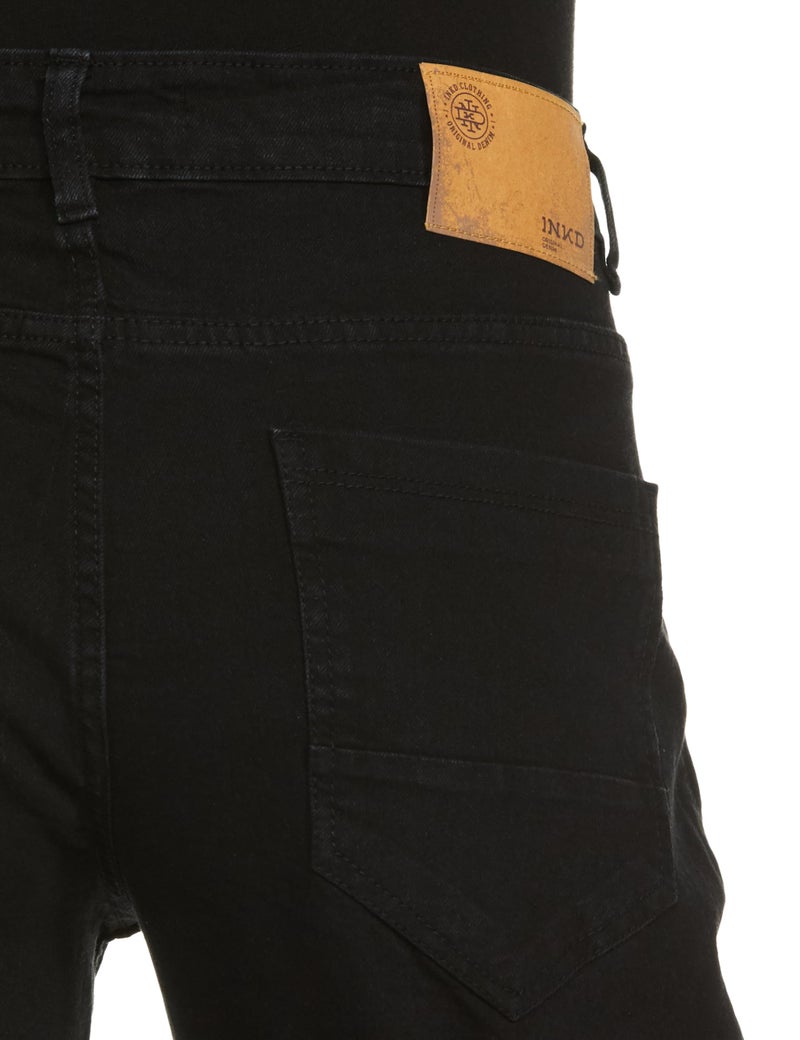 INKD Men's Mid Rise Relaxed Jeans (INKAW24MJN-501_Raven Black_34) - Image 4