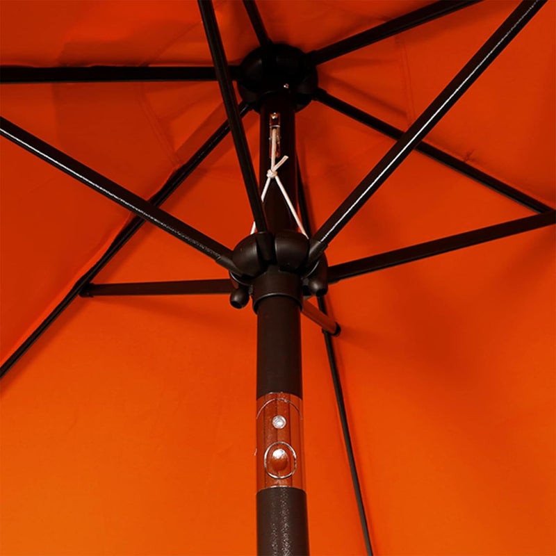 Blissun 7.5 ft Patio Umbrella, Yard Umbrella, Outdoor Market Umbrella with Push Button Tilt Crank, Orange - Image 3