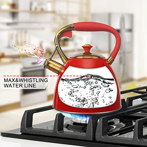 LUXGRACE Tea Kettle -2.9 Quart Tea Kettles Stovetop Whistling Teapot Stainless Steel Tea Pots for Stove Top Whistle Tea Pot - Image 4