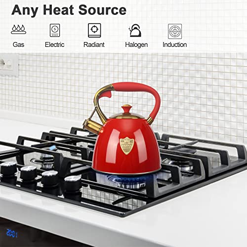 LUXGRACE Tea Kettle -2.9 Quart Tea Kettles Stovetop Whistling Teapot Stainless Steel Tea Pots for Stove Top Whistle Tea Pot - Image 2