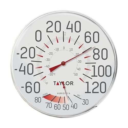 Taylor Precision Products Humidiguide Dial Thermometer (12-Inch), White, One Size - Image 1