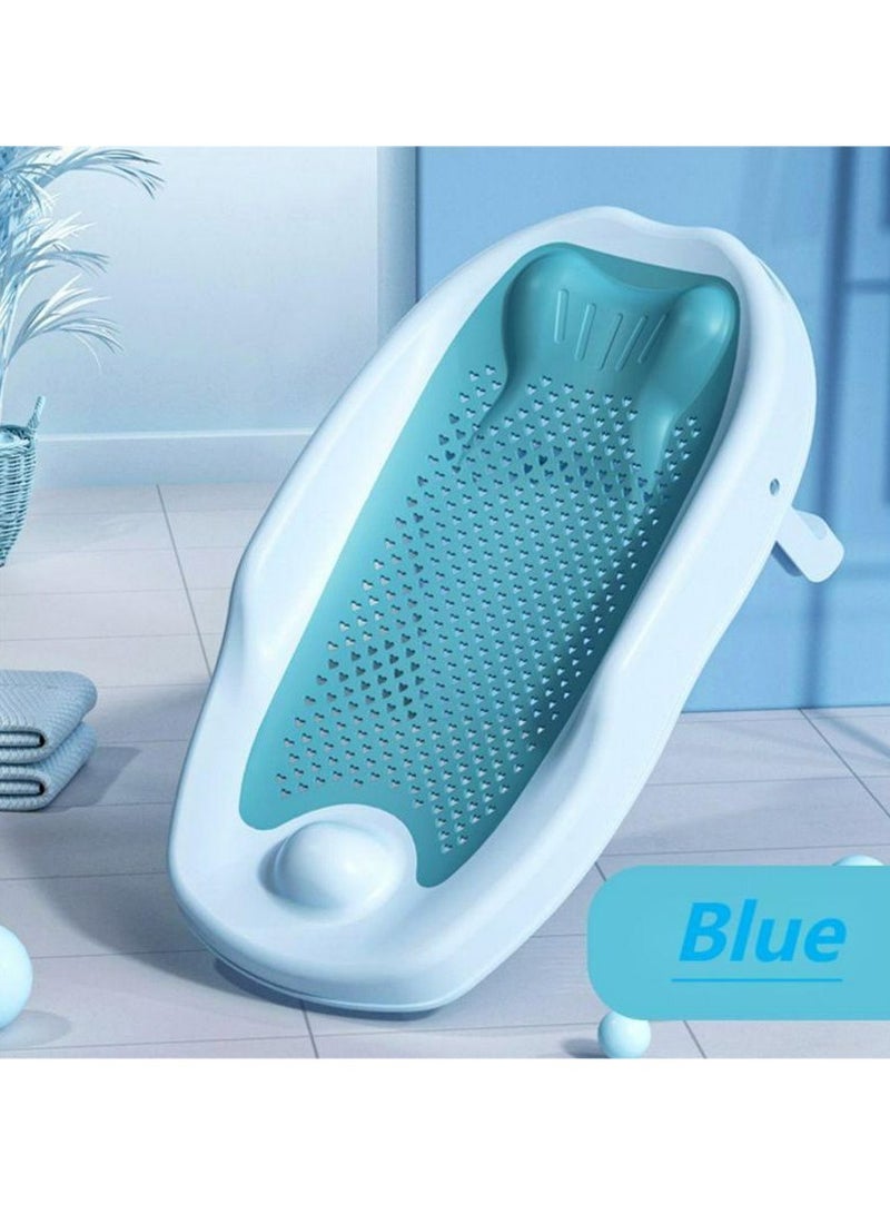 Portable Foldable Baby Bathtub Support Shower Rack Blue - Image 1
