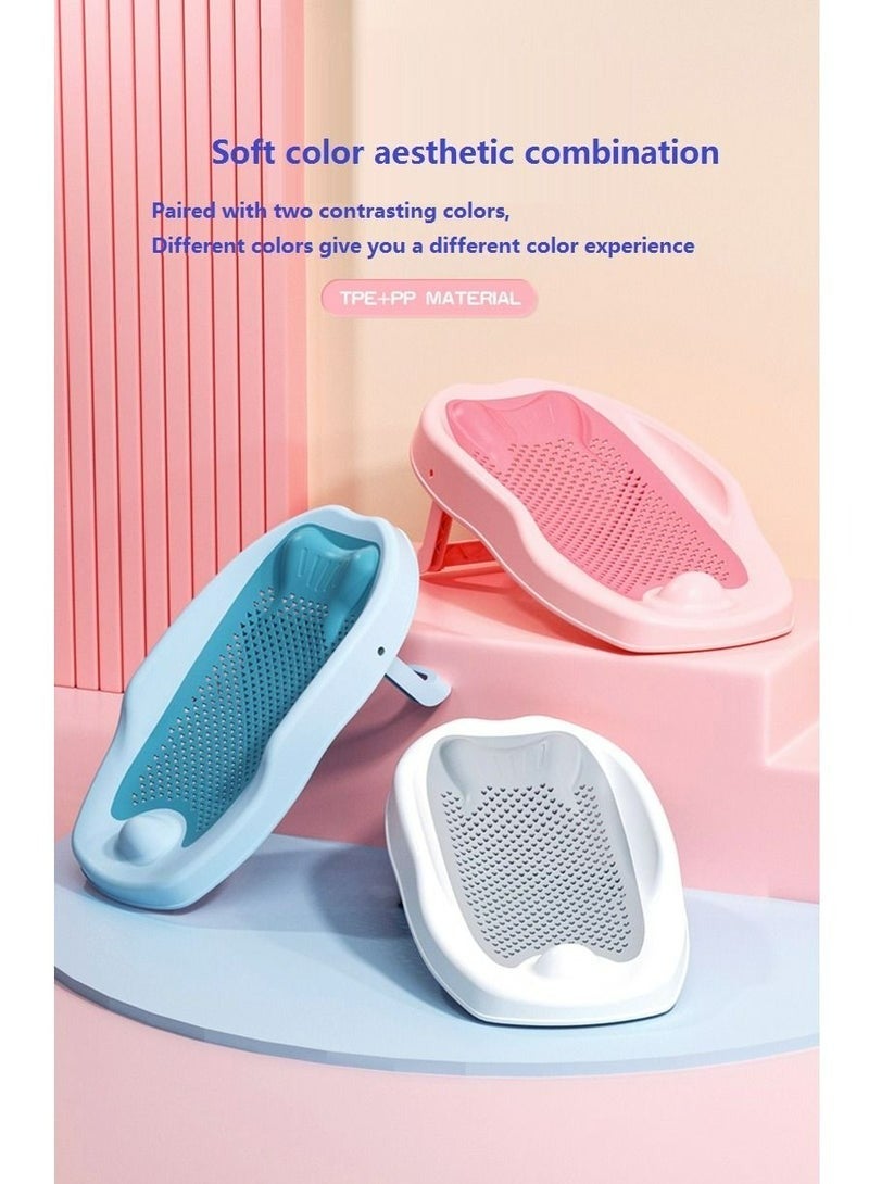 Portable Foldable Baby Bathtub Support Shower Rack Blue - Image 2