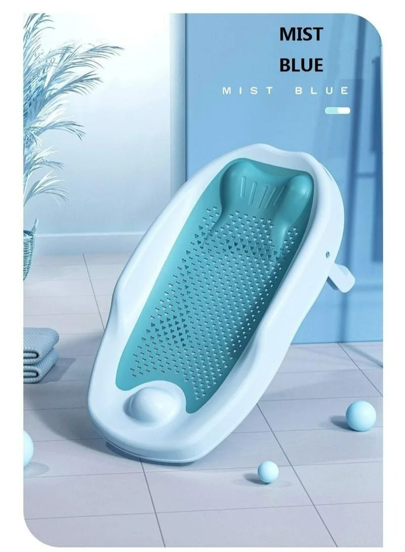 Portable Foldable Baby Bathtub Support Shower Rack Blue - Image 3