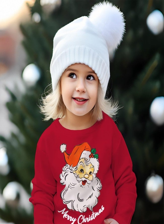 KEKEMI Toddler Christmas Crewneck Sweatshirt Retro Santa Graphic Pullover Top Baby Boy Girl Merry Christmas Long Sleeve Shirt (Red, 2-3 Years) - Image 2