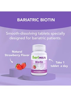 BariMelts Biotin Dissolvable Bariatric Vitamins Natural Strawberry Flavor 90 Fast Melting Tablets  - Image 3