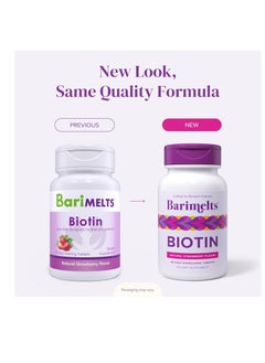 BariMelts Biotin Dissolvable Bariatric Vitamins Natural Strawberry Flavor 90 Fast Melting Tablets  - Image 2