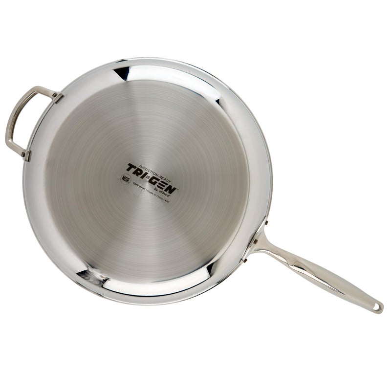WINCO Tri-Ply Frying Pan, Silver - Image 5