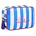 Sanwuta Mahjong Tile Bag with Zipper Striped Embroidered Mahjong Storage Pouch Mah Jong Bags for Tiles Board Game Pieces Game Party Travel Gatherings AccessoriesDark BlueClassic - Image 2