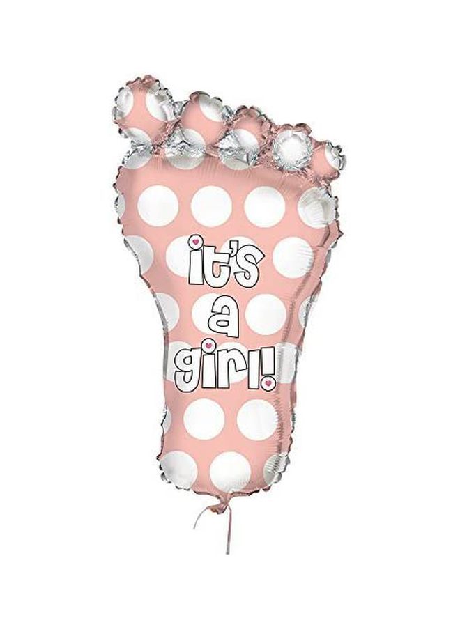 NIBEMINENT Giant Footprint It's A Girl Helium Foil Balloon 31inch - Image 1