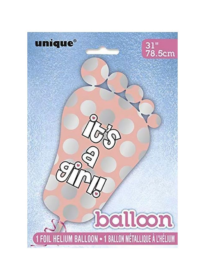 NIBEMINENT Giant Footprint It's A Girl Helium Foil Balloon 31inch - Image 2
