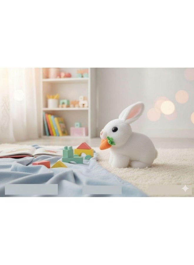 Interactive electronic stuffed bunny toy with sounds, a bunny that jumps with its nose and holds a carrot, a perfect gift for toddlers' birthdays. - Image 2