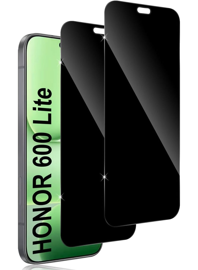 Muzz Honor 600 Lite 5G Privacy Tempered Glass Screen Protector, Anti-Spy, 9H Hardness, 2 Pack - Image 1