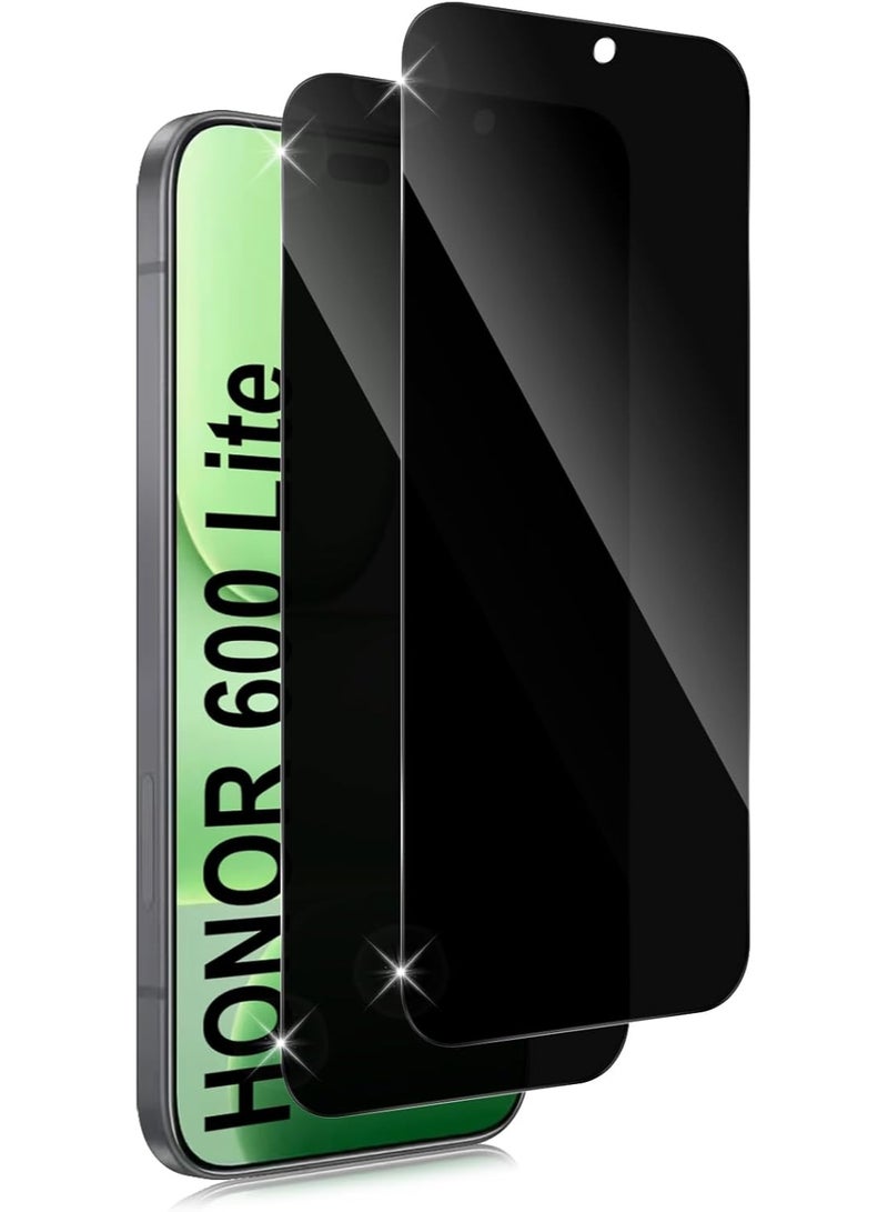 Muzz Honor 600 Lite 5G Privacy Tempered Glass Screen Protector, Anti-Spy, 9H Hardness, 2 Pack - Image 4