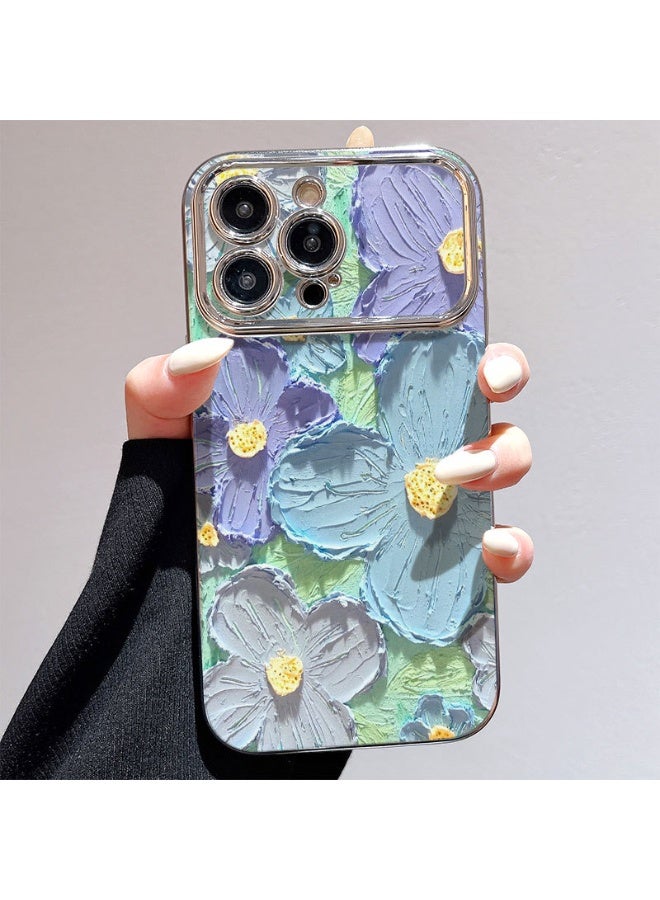 NIBEMINENT Electroplated Flowers Protective TPU Case Cover For iPhone 14 Plus, Refreshing Crayola Flower - Image 1