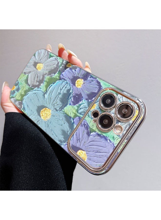 NIBEMINENT Electroplated Flowers Protective TPU Case Cover For iPhone 14 Plus, Refreshing Crayola Flower - Image 3