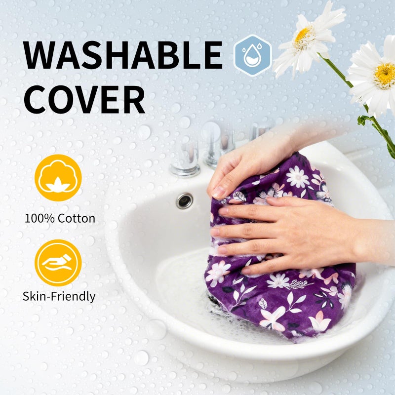 uncn Heating pad for Neck Shoulders and Back Microwavable Machine Washable 27x5 Microwave Rice Bag for Heat Therapy Reusable Hot Pack for Muscle Cramps Moist Warm Bean Bag for Pain Relief Levender Scented - Image 5