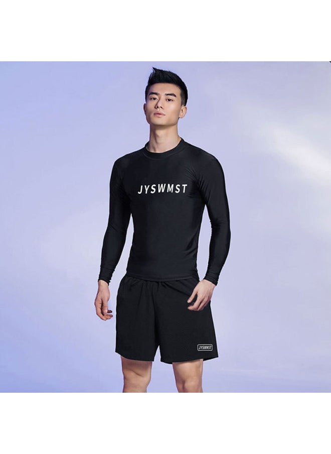 Loquat Swimwear Men's Professional Anti-embarrassment Large Size Loose Double-layer Swimming Trunks Sunscreen Hot Spring Full Body Men's Swimwear Suit-Color:80822+813 Suit-  - Image 1