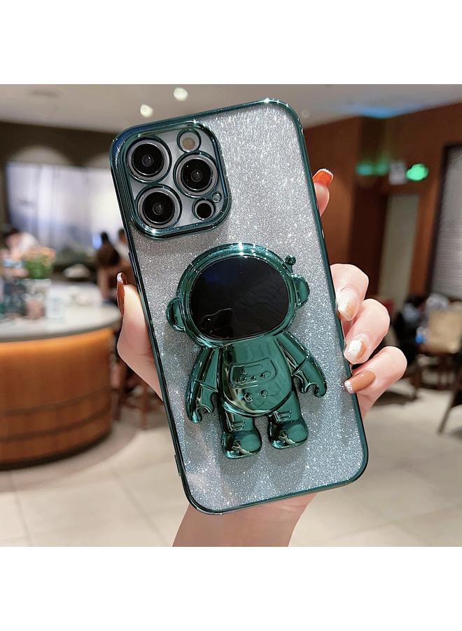 زبون جراب لهاتف iPhone 13 Pro Max، جراب هاتف بتصميم رائد فضاء بلون متدرج لامع - Image 1