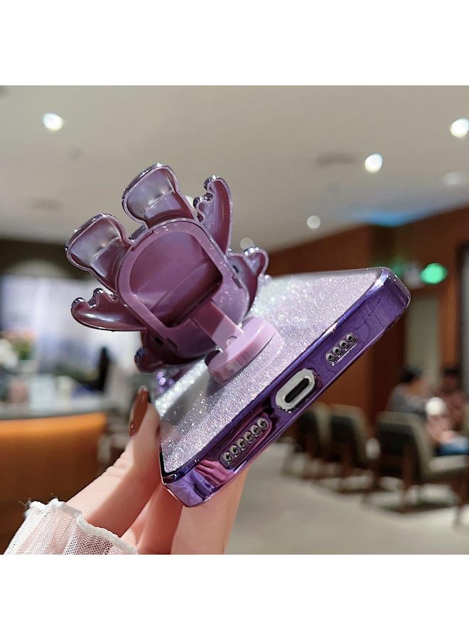 زبون جراب لهاتف iPhone 13 Pro Max، جراب هاتف بتصميم رائد فضاء بلون متدرج لامع - Image 5